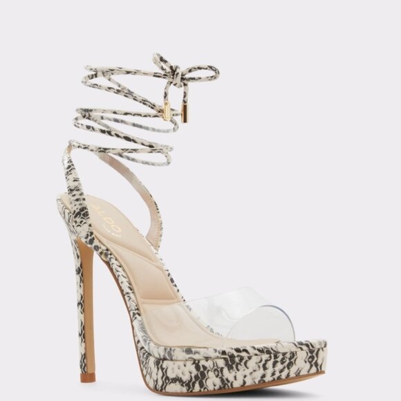 Snake print stiletto platform heels - Picture 4 of 5